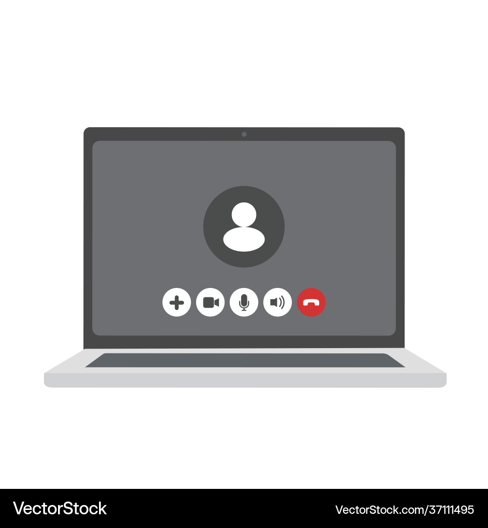 Online video call interface template with user Online video call interface template with user vector image