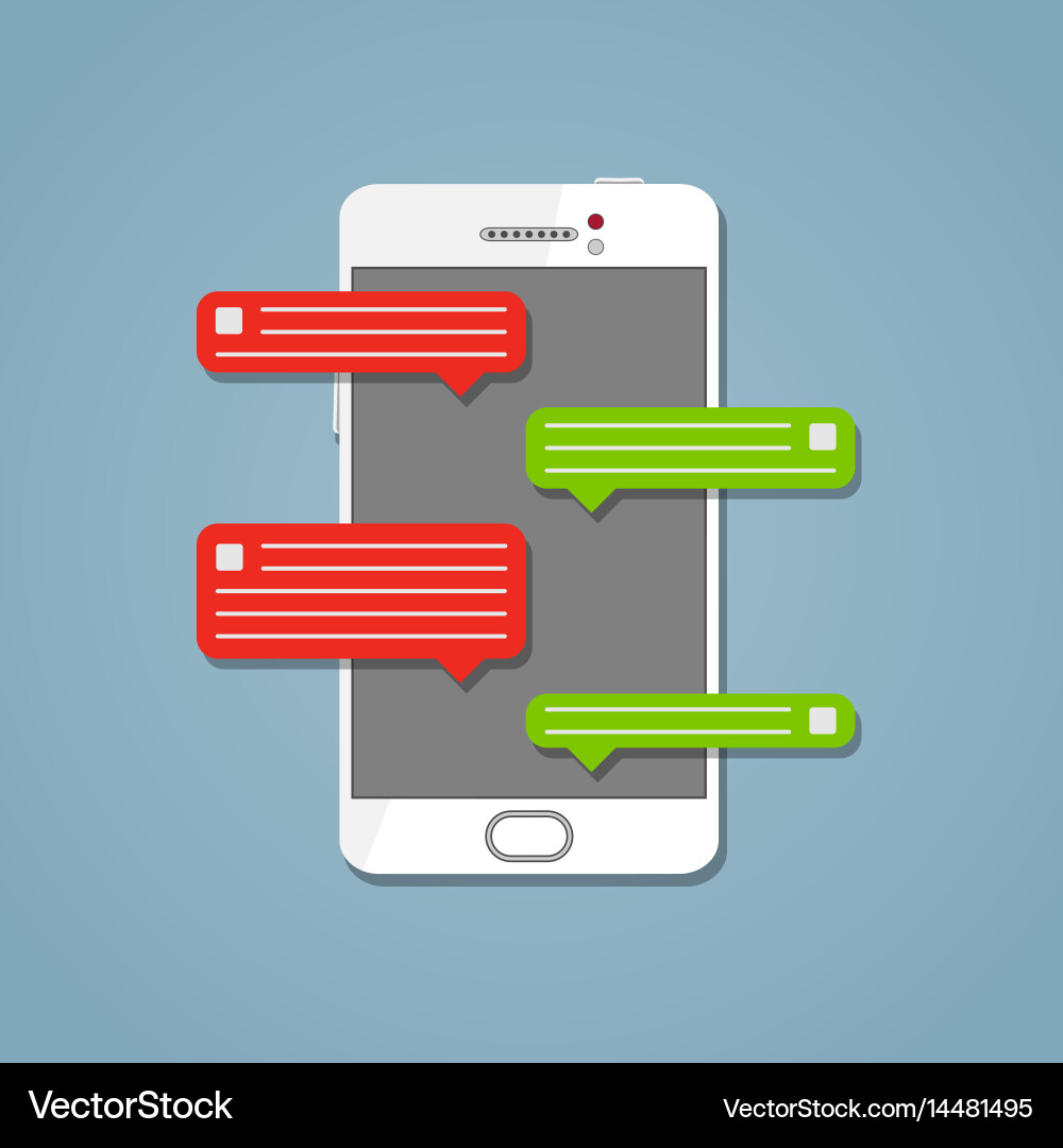 Phone with message in white style Vector Image