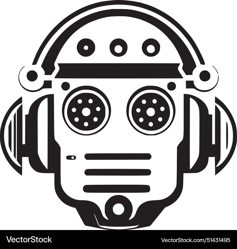 Robot - black and white isolated icon Royalty Free Vector