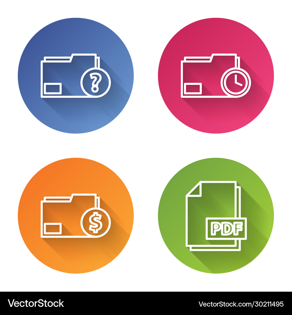 Set line unknown document folder Set line unknown document folder vector image