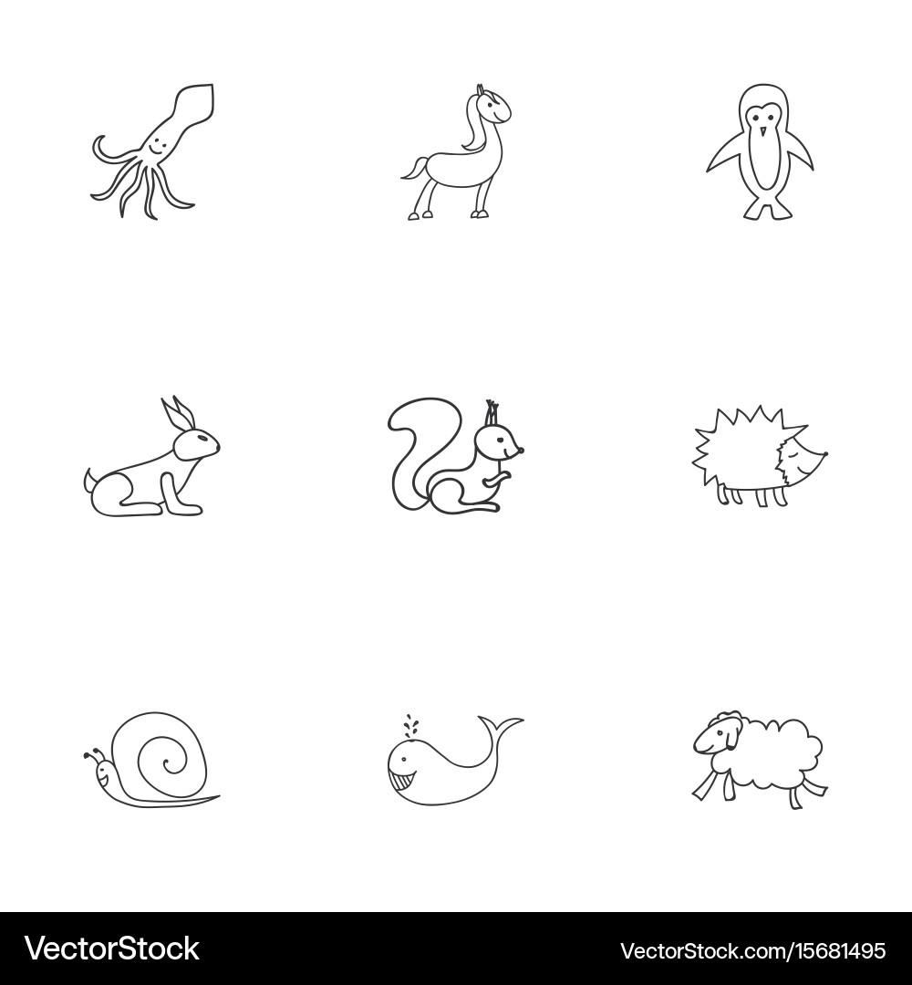 Set of 9 editable zoo icons includes symbols Vector Image