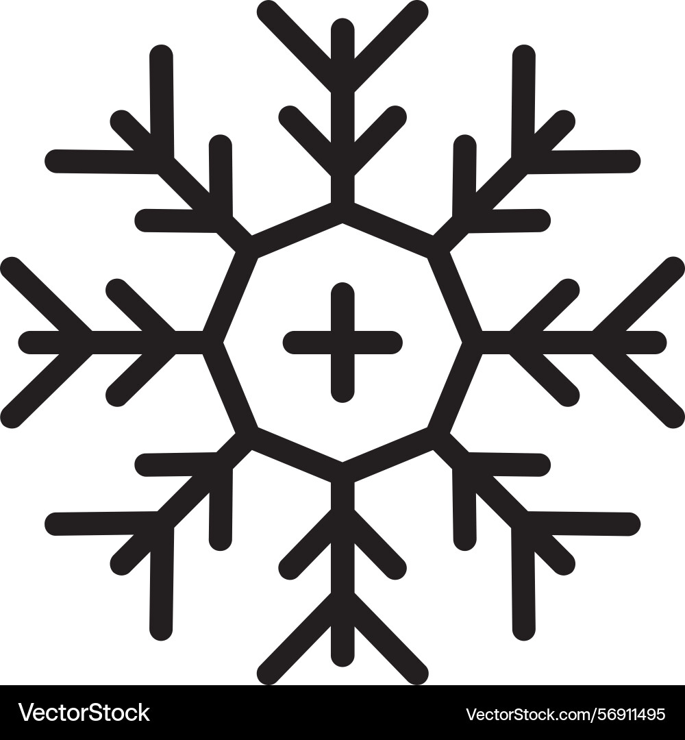 Snowflake linear style icon design vector image