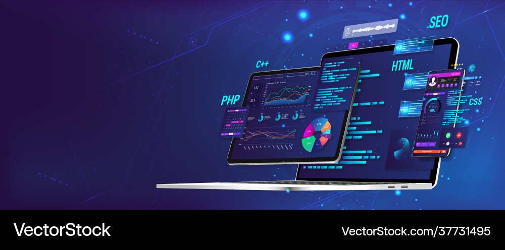 Software Development & UI Dashboard vector image