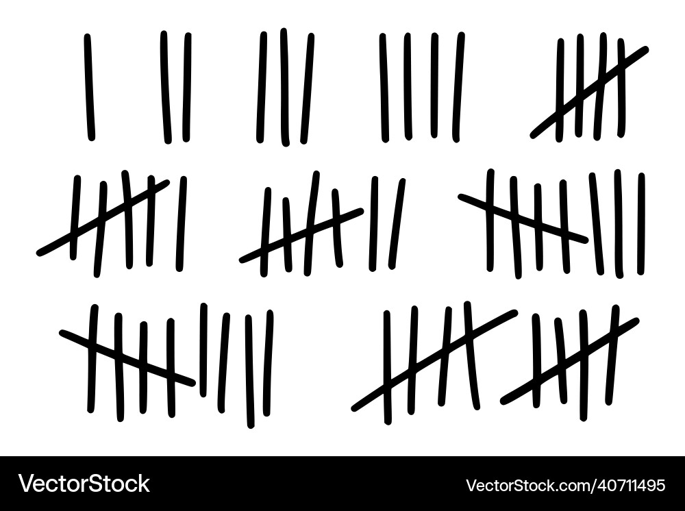Tally marks to count days in prison Tally marks to count days in prison vector image