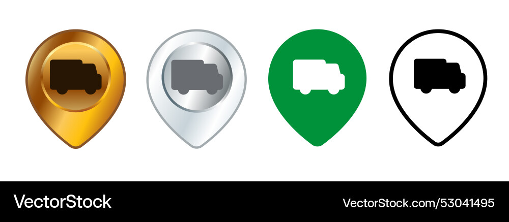 Truck shipping pointer location navigation Truck shipping pointer location navigation vector image
