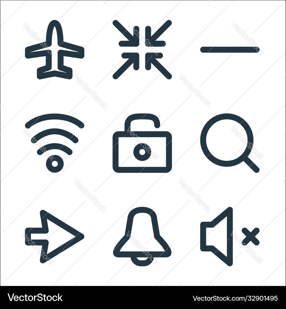 User interface line icons linear set quality User interface line icons linear set quality vector image