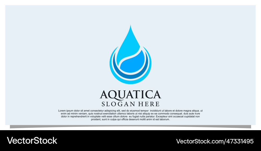 Water logo design with splash effect simple Water logo design with splash effect simple vector image