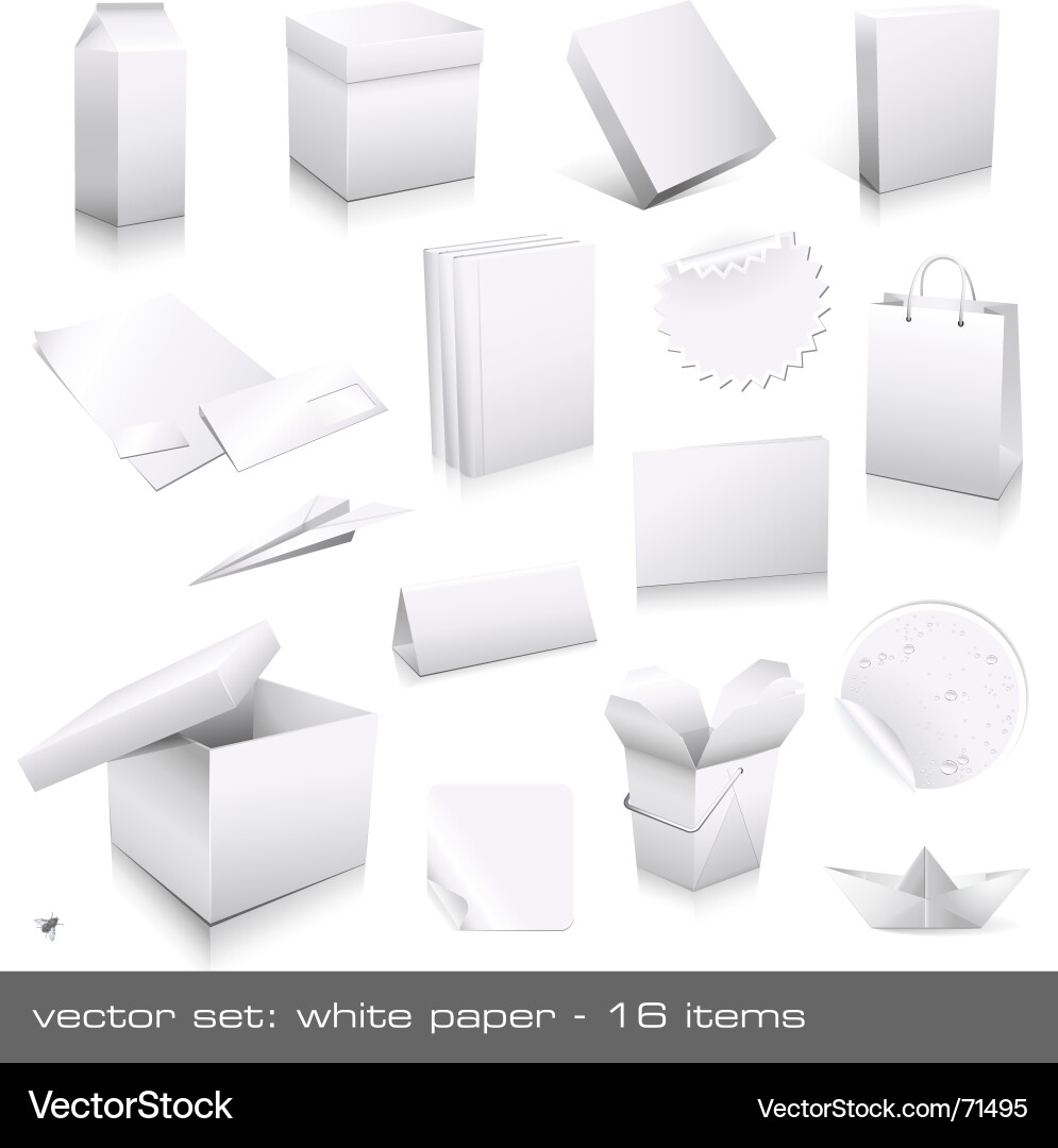 White Paper Packaging Set vector image