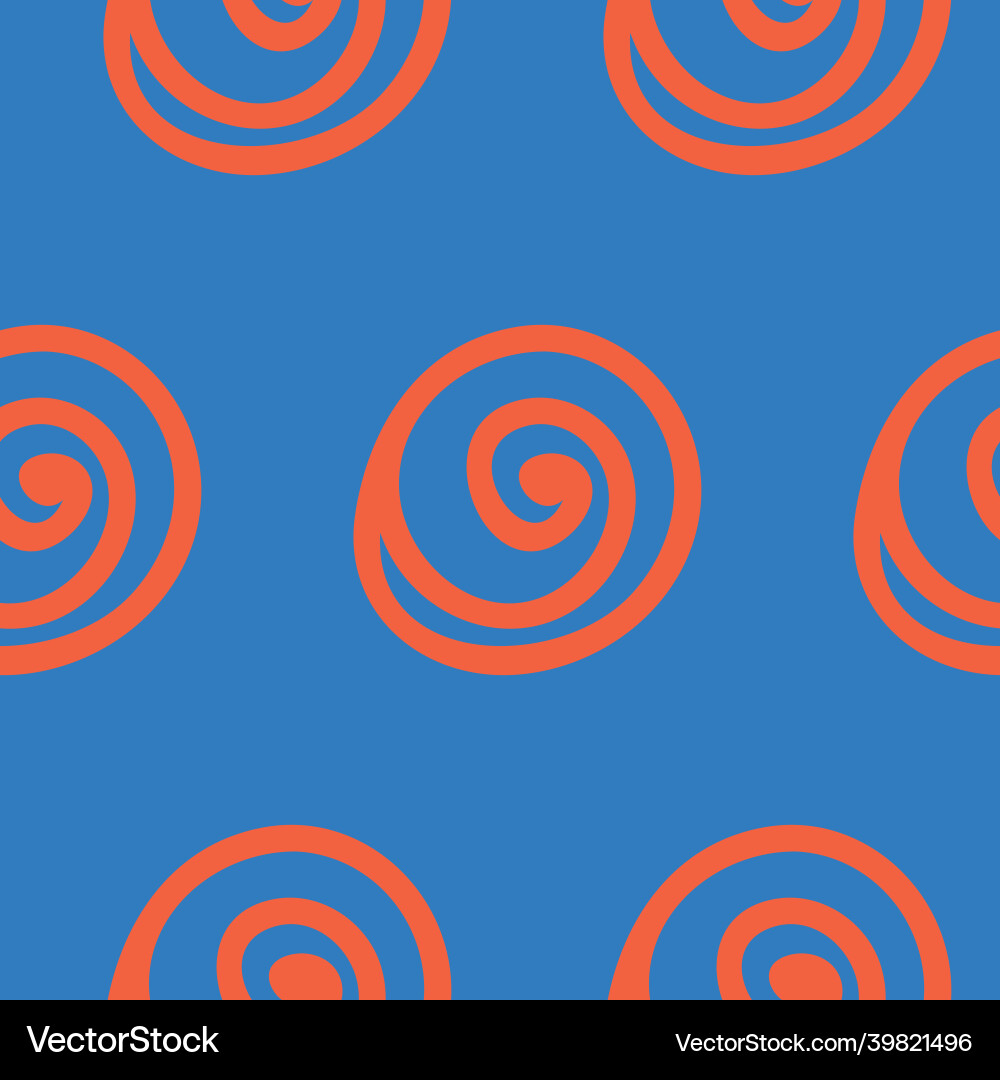 Abstract round curl seashell seamless pattern Vector Image