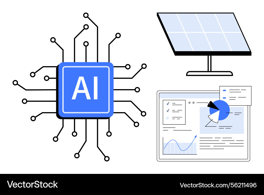 Artificial intelligence with data analytics Artificial intelligence with data analytics vector image