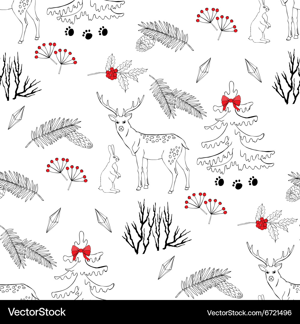 Background with christmas forest Vector Image