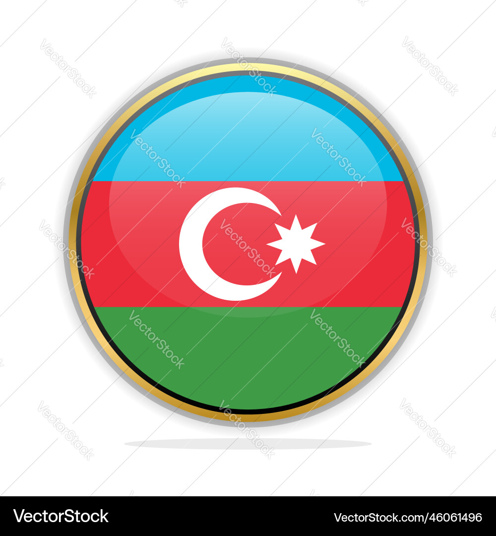 Button flag design template azerbaijan Vector Image