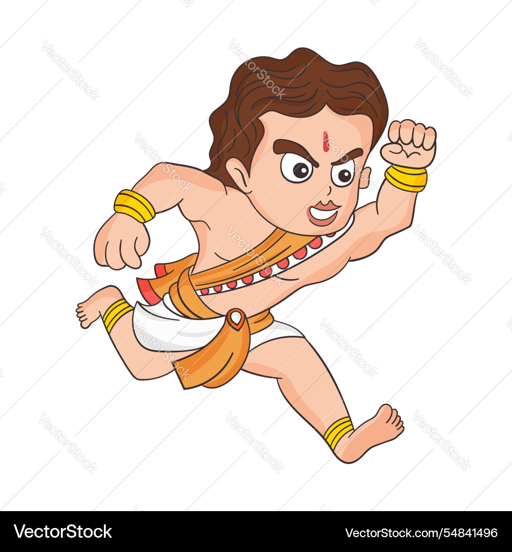 Colored character of bheem in running position Vector Image