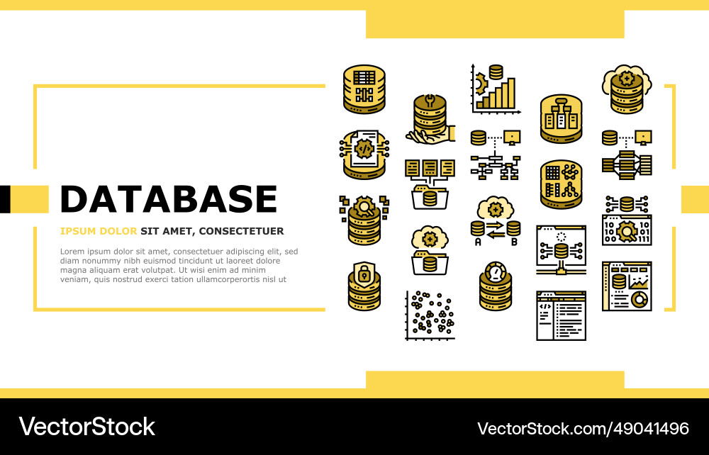 Database administrator server landing header Database administrator server landing header Vector Image