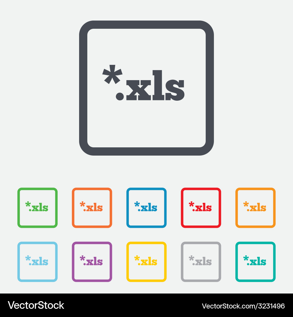 Excel file document icon download xls button vector image