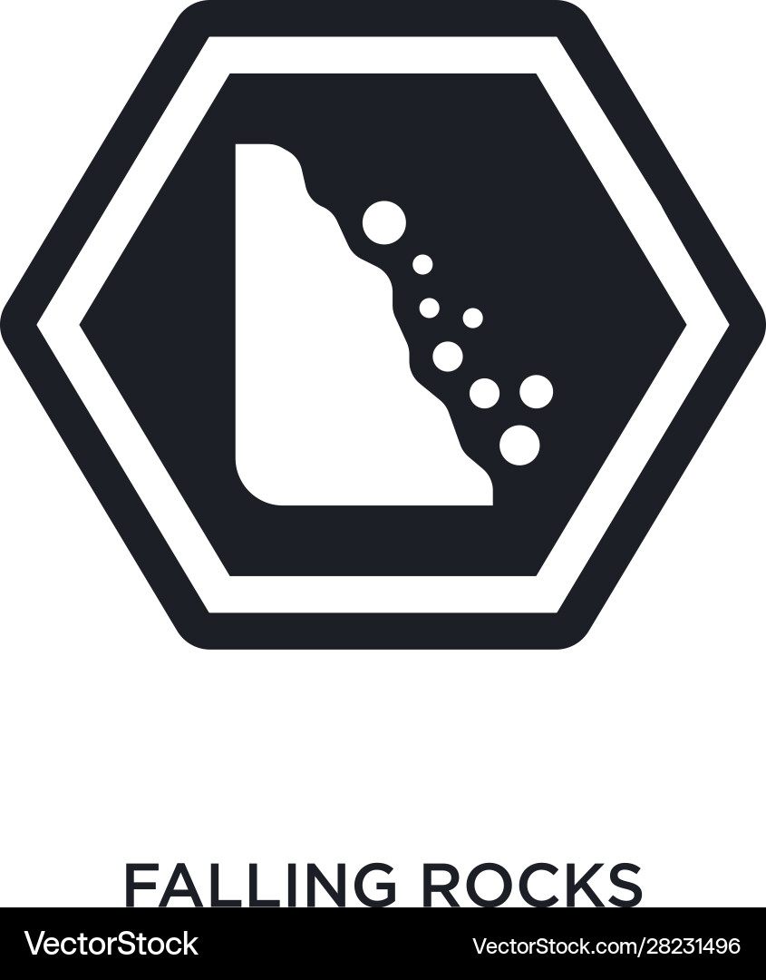 Falling rocks isolated icon simple element from vector image