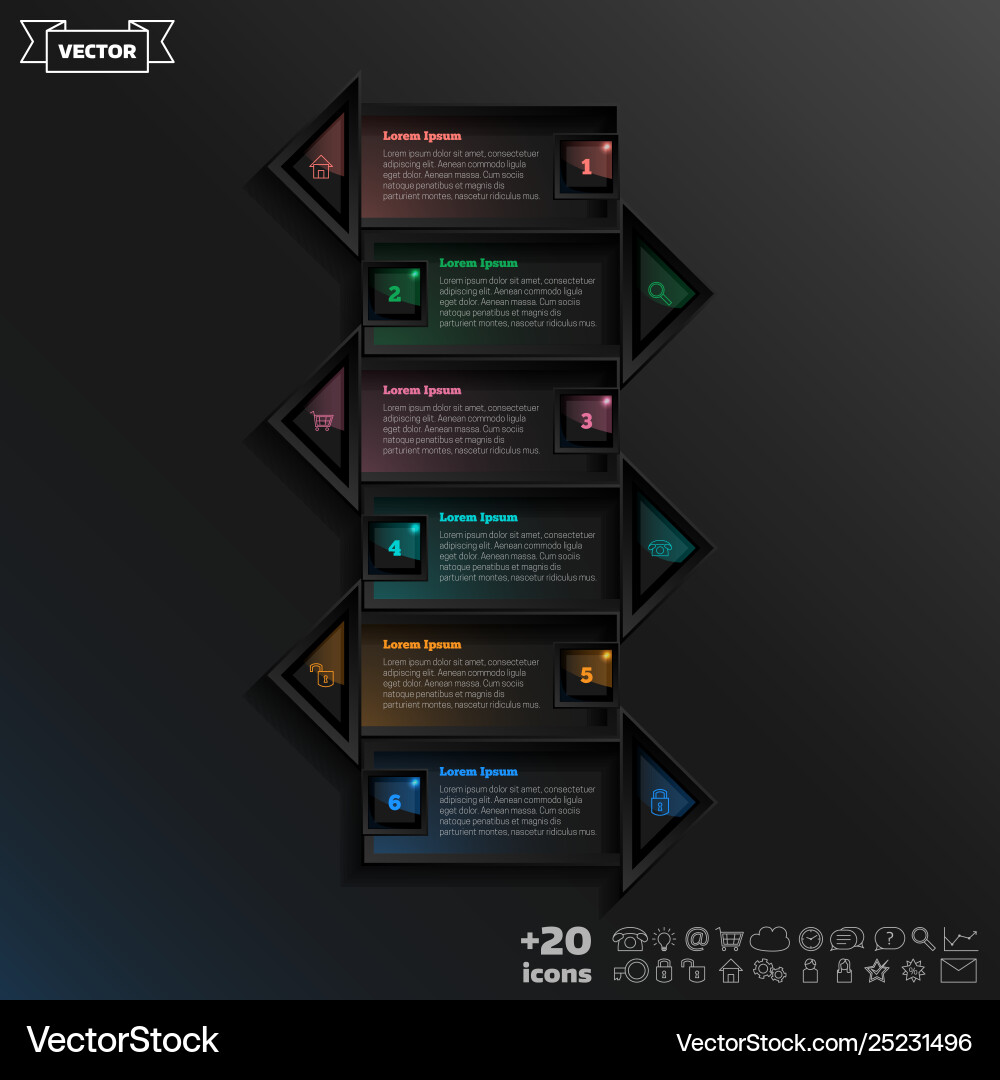Infographic design list with colorful arrow Infographic design list with colorful arrow Vector Image