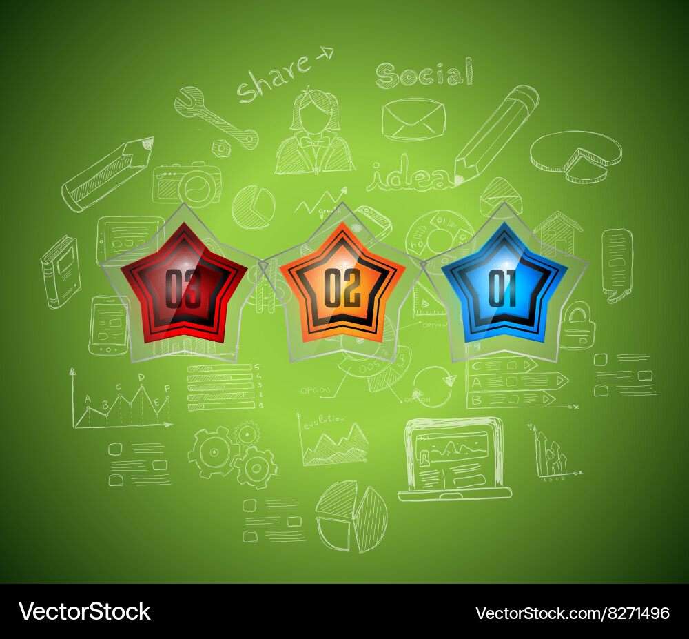 Infographics complex layout with option buttons vector image