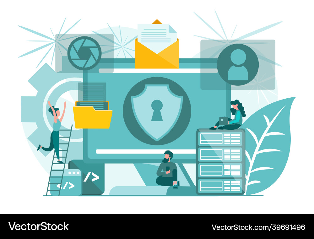 Informationssicherheit Datenschutz Social Media Informationssicherheit Datenschutz Social Media vektorbild