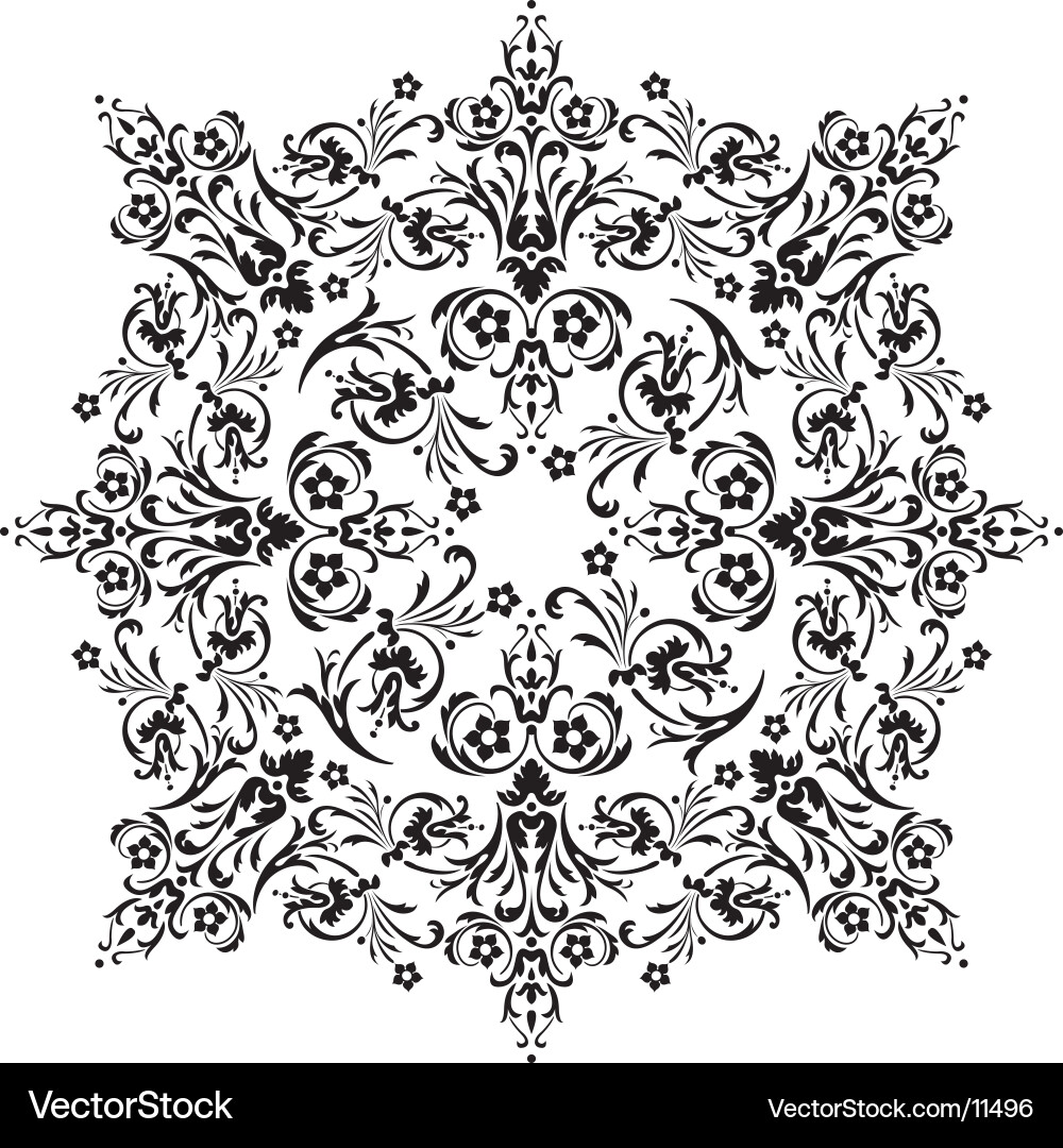 Intricate Floral Scroll Pattern Vector Image
