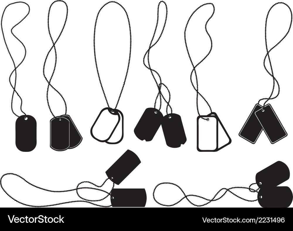Militär Dog Tags Set Vektorbild