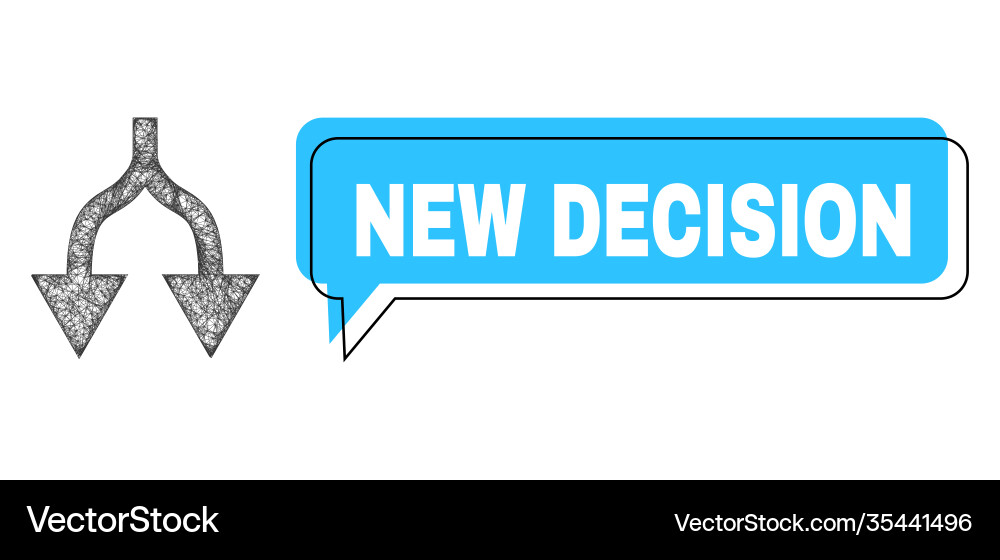 Misplaced new decision speech balloon and net Misplaced new decision speech balloon and net vector image