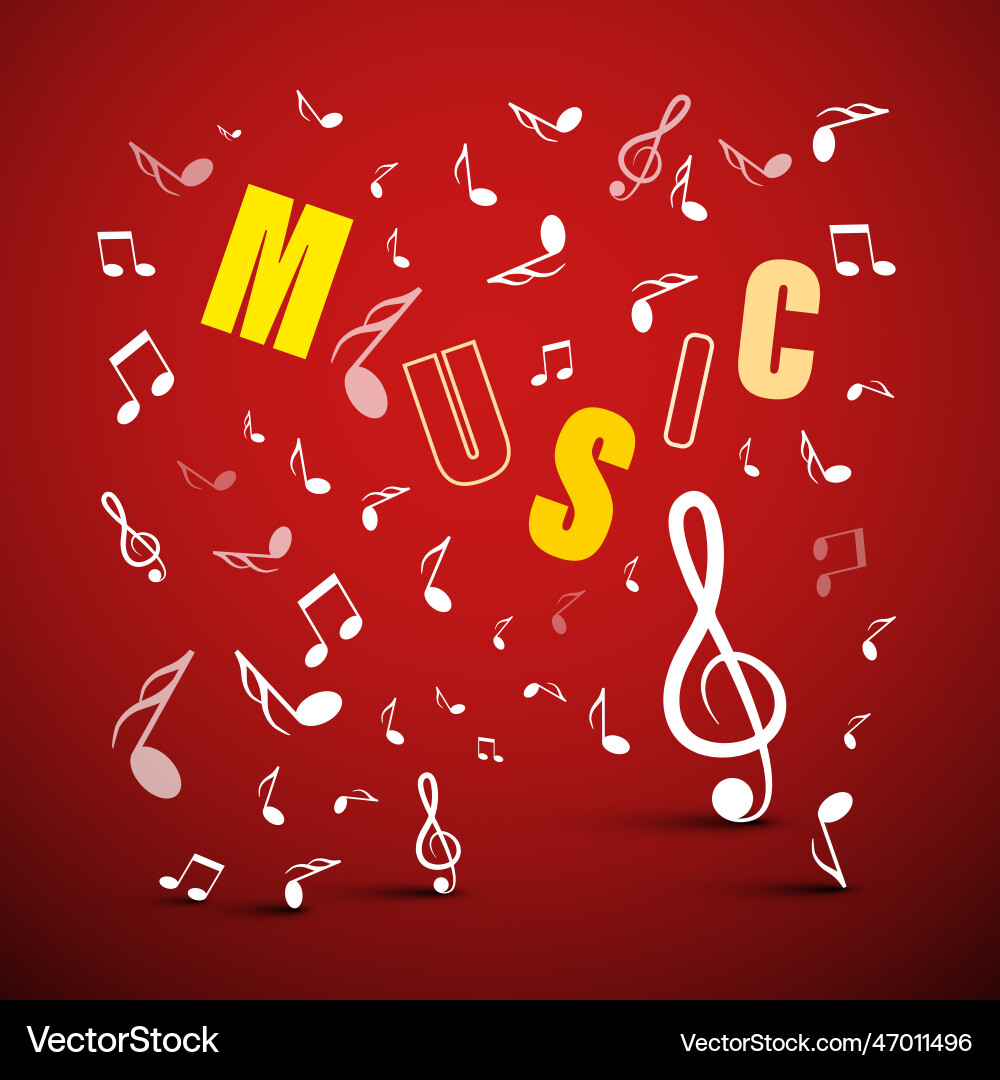 Music background with notes and letters Music background with notes and letters vector image