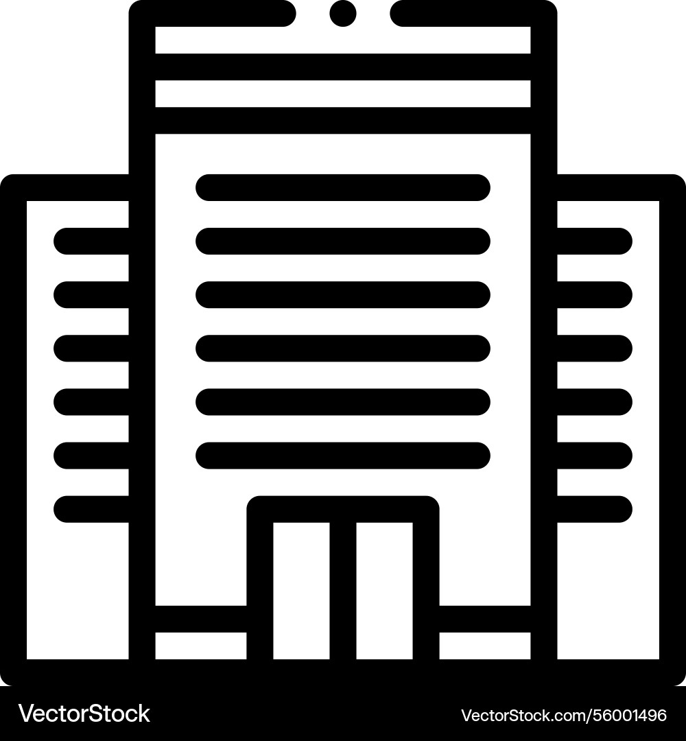 Office building icon thin linear style design Office building icon thin linear style design vector image