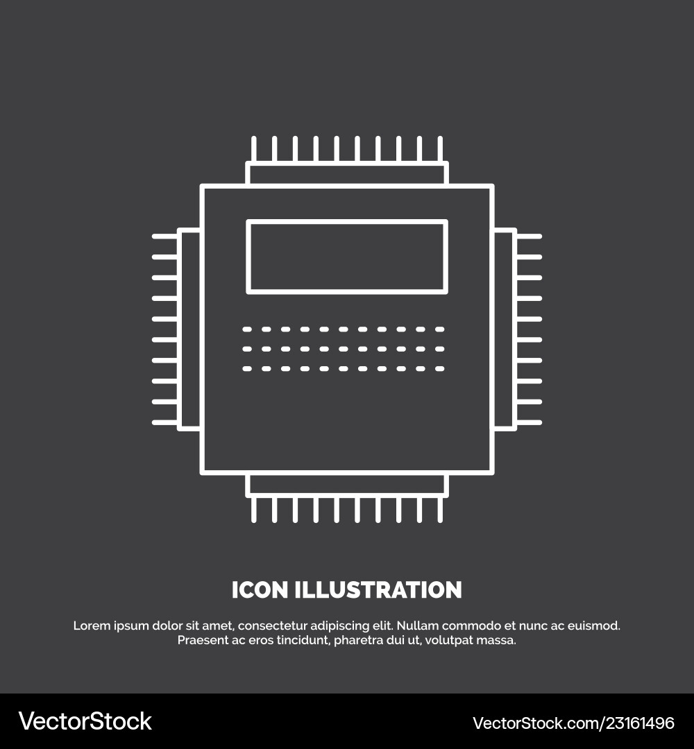 Processor hardware computer pc technology icon Vector Image