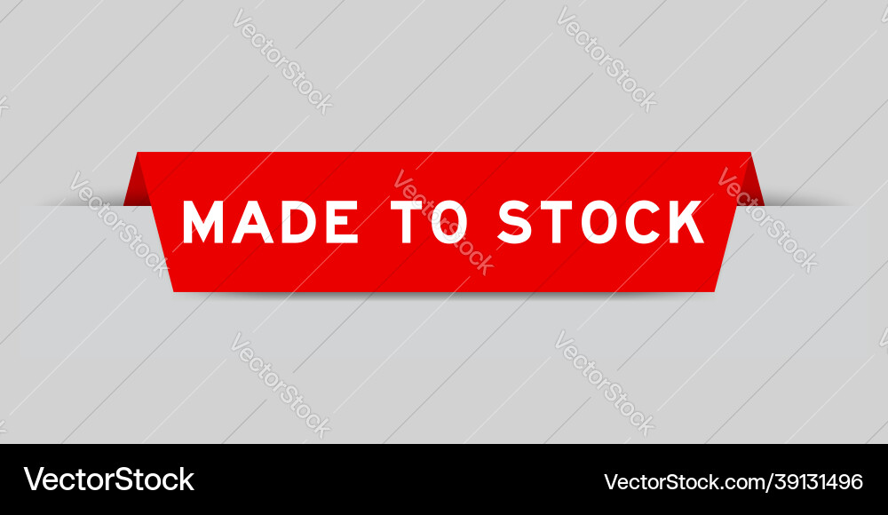 Red color inserted label with word made to stock Red color inserted label with word made to stock Vector Image