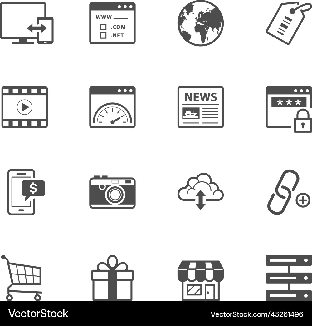 Seo and internet icons Seo and internet icons Vector Image