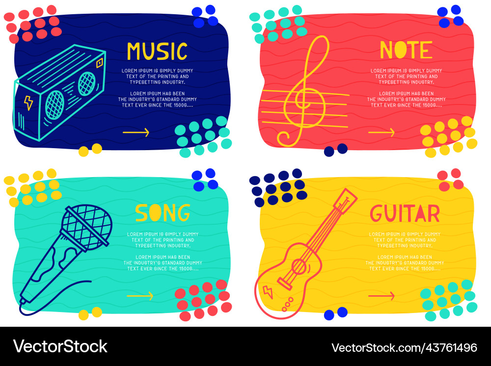 Set abstract landing page pattern with different Set abstract landing page pattern with different vector image