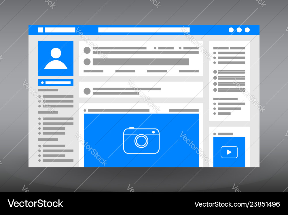 Social Media Website Template vector image