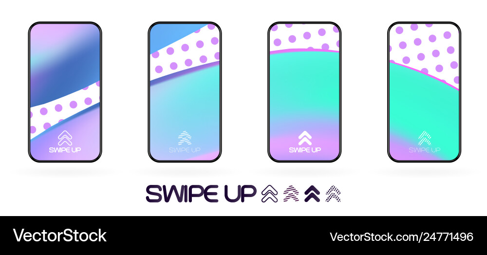 Swipe up template with abstract backdrop Vector Image
