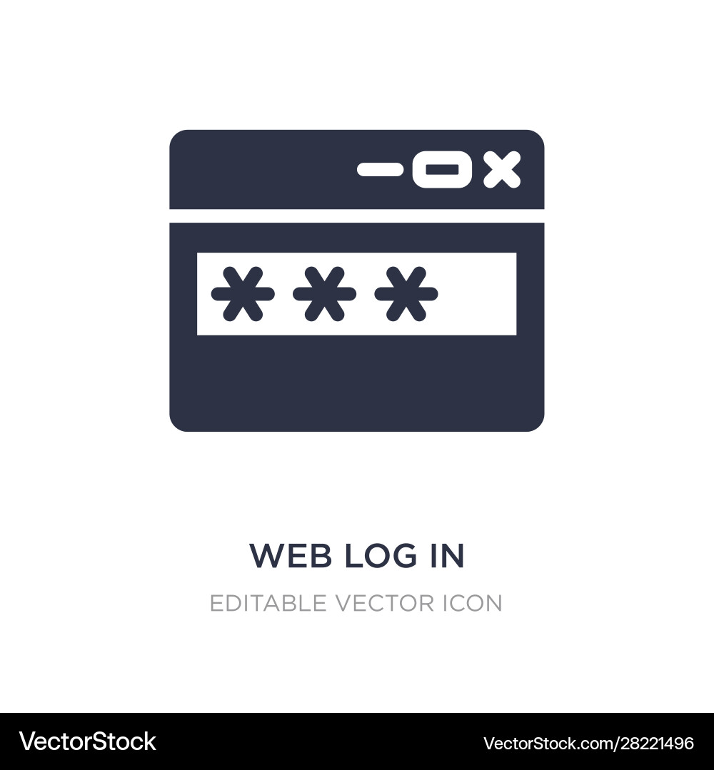 Web log in icon on white background simple Web log in icon on white background simple vector image