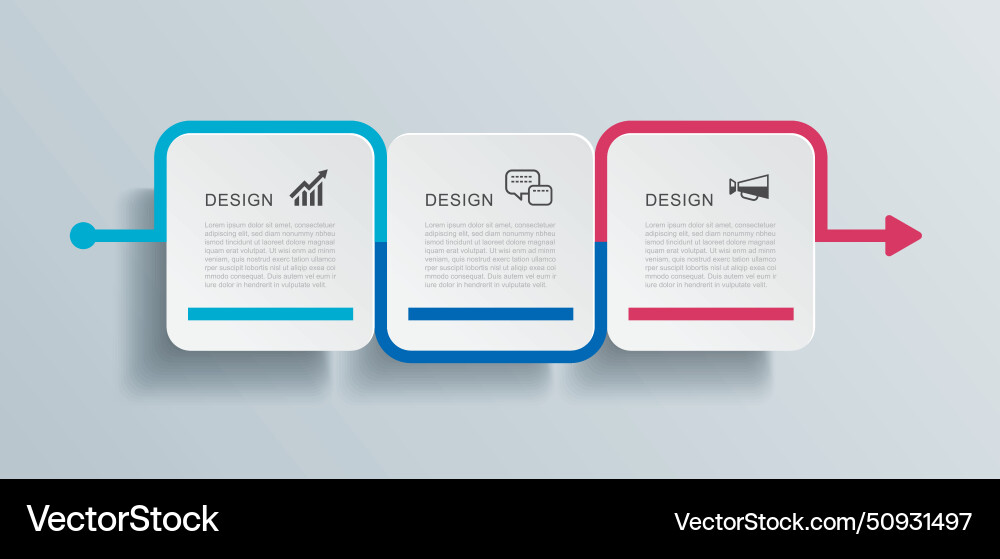 3 data infographics tab paper index template vector image