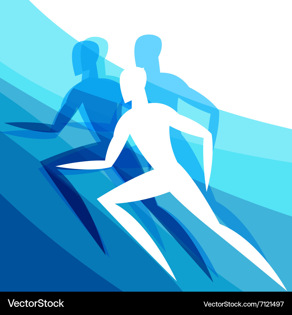 Abstract Running Men Background Vector Image