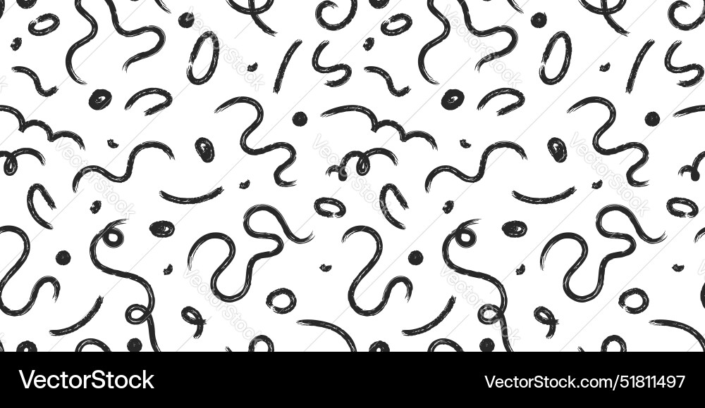 Abstract scribbles seamless pattern Vector Image