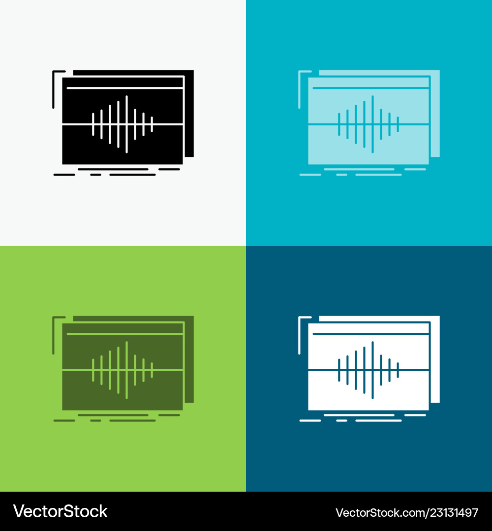 Audio frequency hertz sequence wave icon over Vector Image