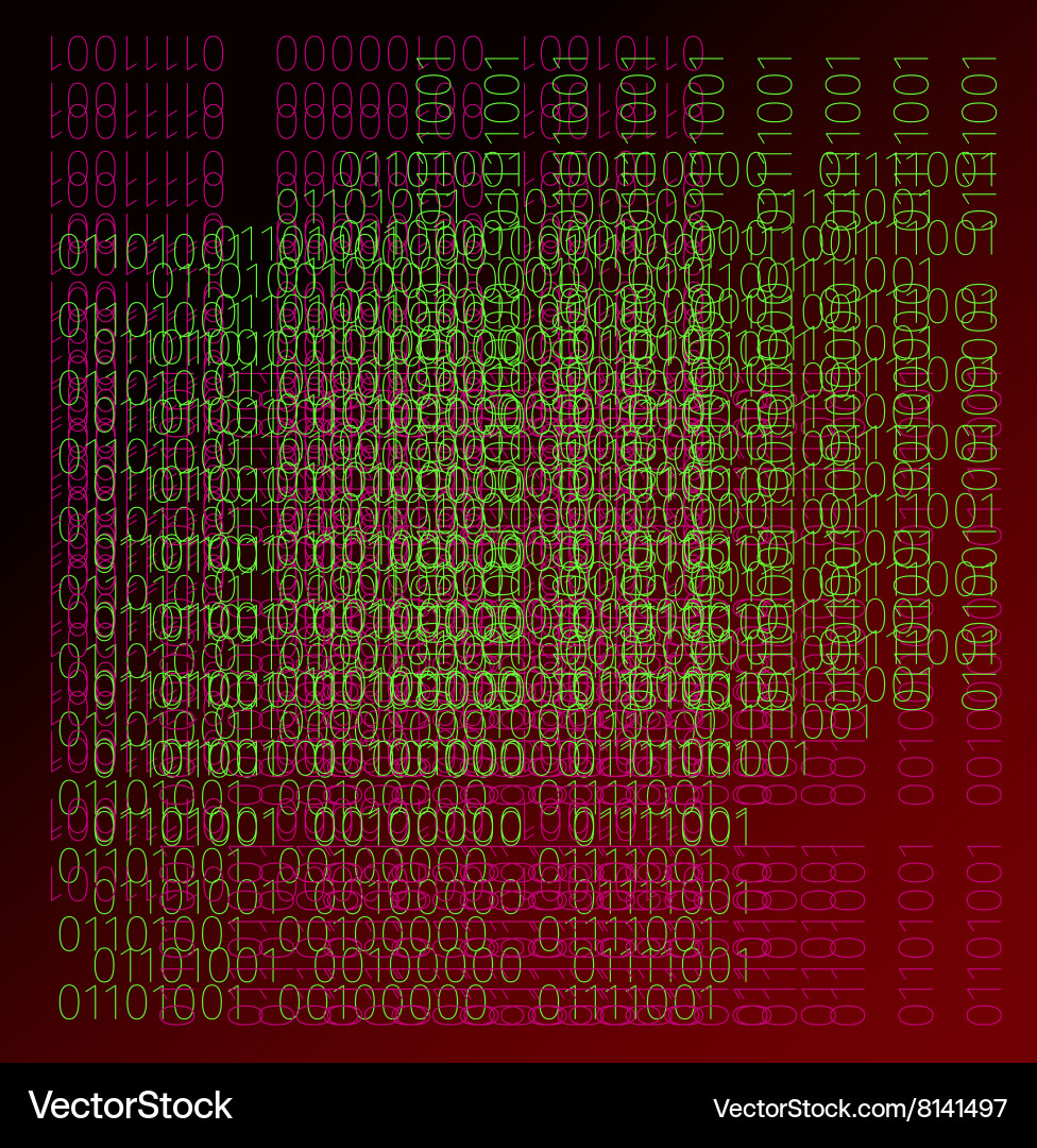 Binary code background vector image