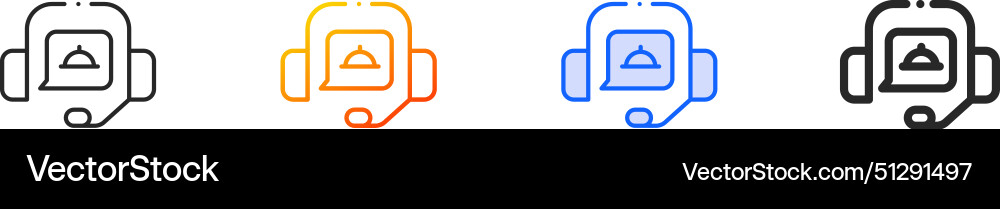 Call order iconthin linear gradient blue stroke Vector Image