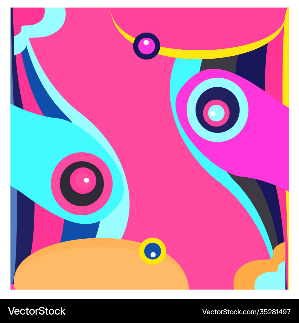 Colorful geometric and curve background pattern Vector Image
