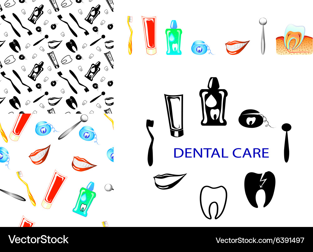 Dental care set Vector Image