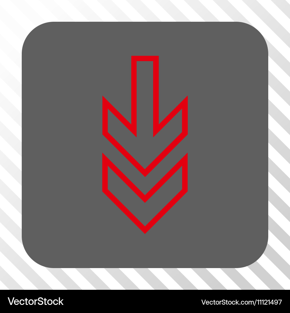 Direction down rounded square button vector image
