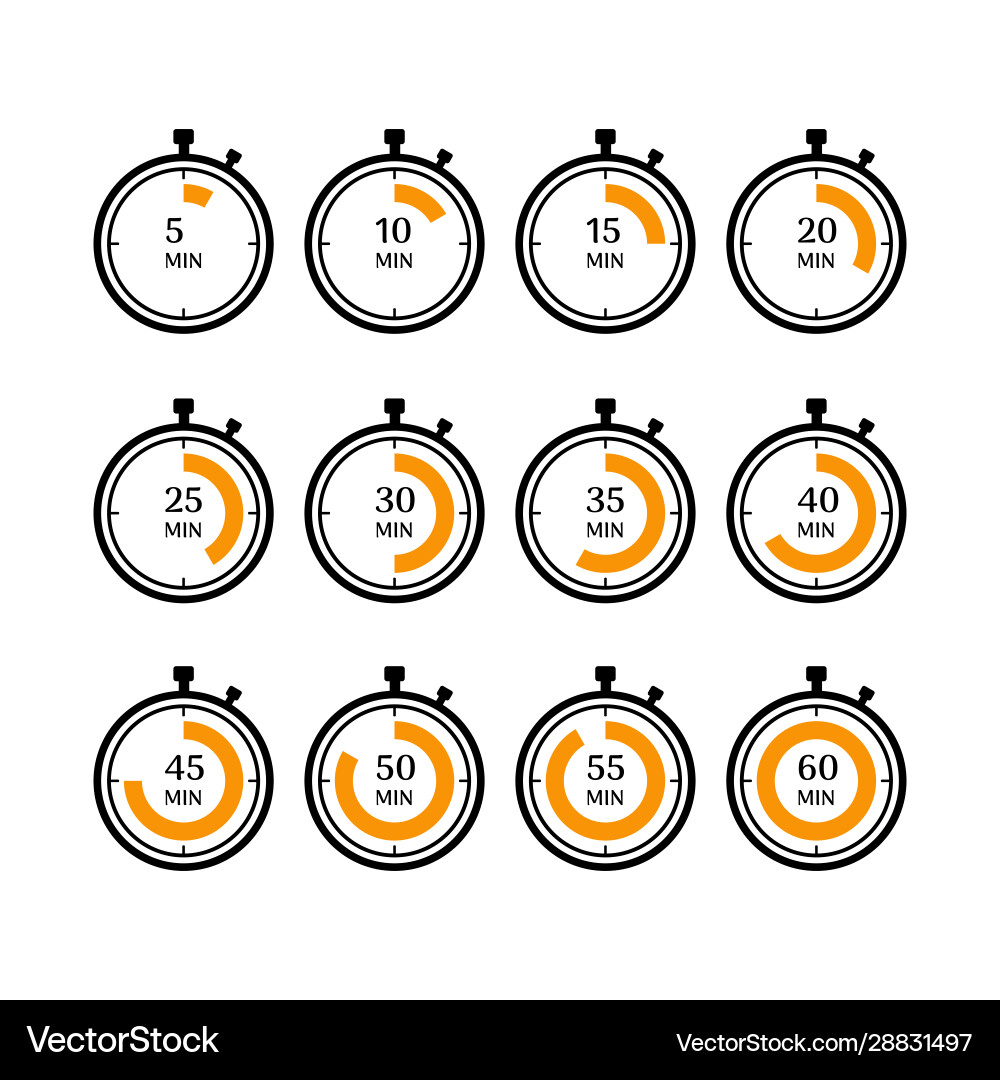 Einfache Timer Icons - Uhr & Countdown vektorbild