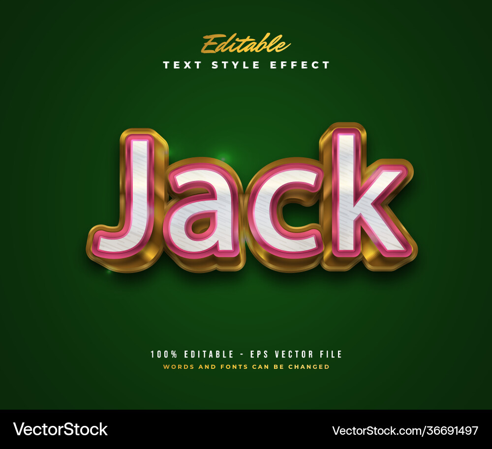 Elegant text style in white red and gold effect Vector Image
