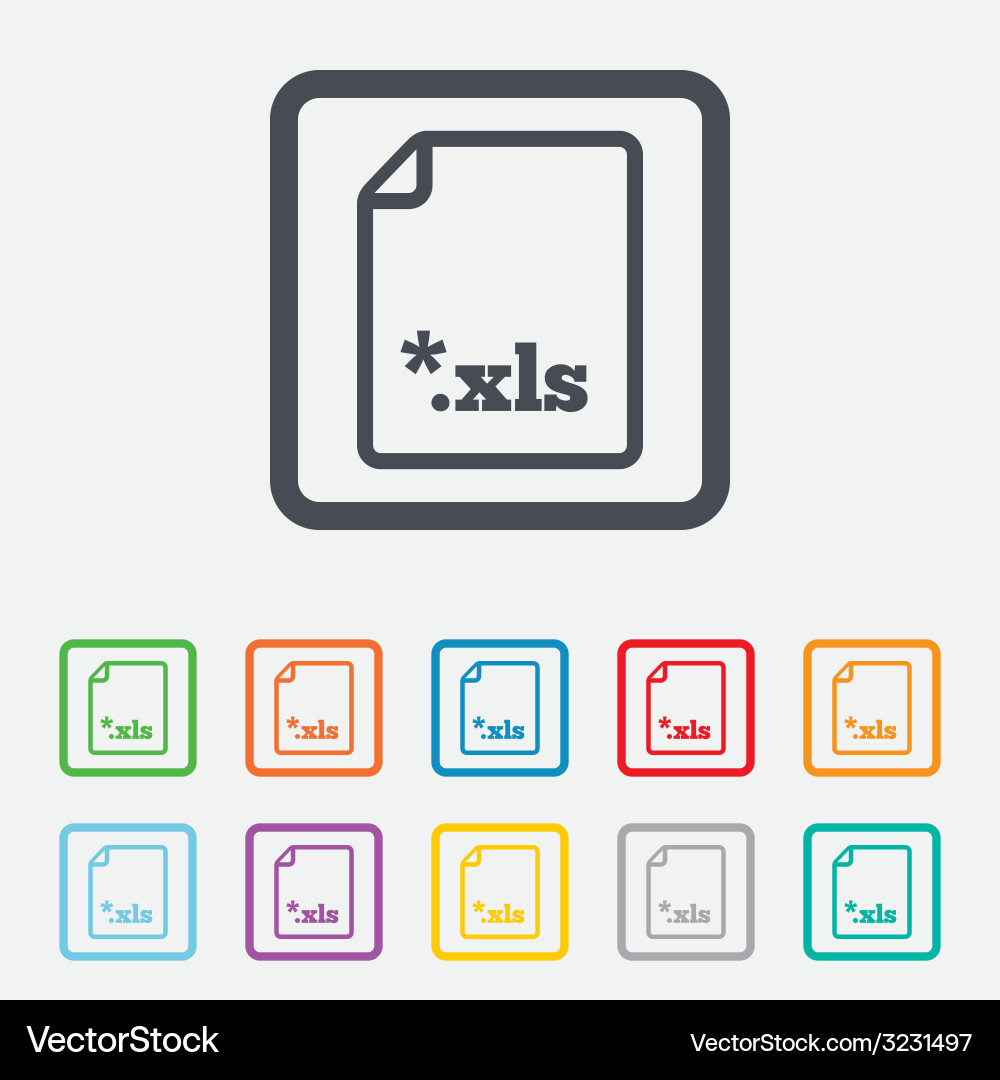 Excel file document icon download xls button vector image