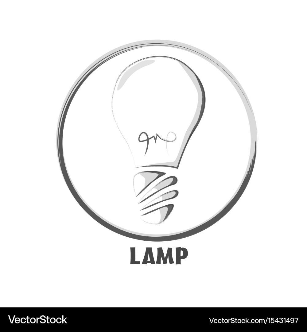 Icon basic button lamp two tone Vector Image
