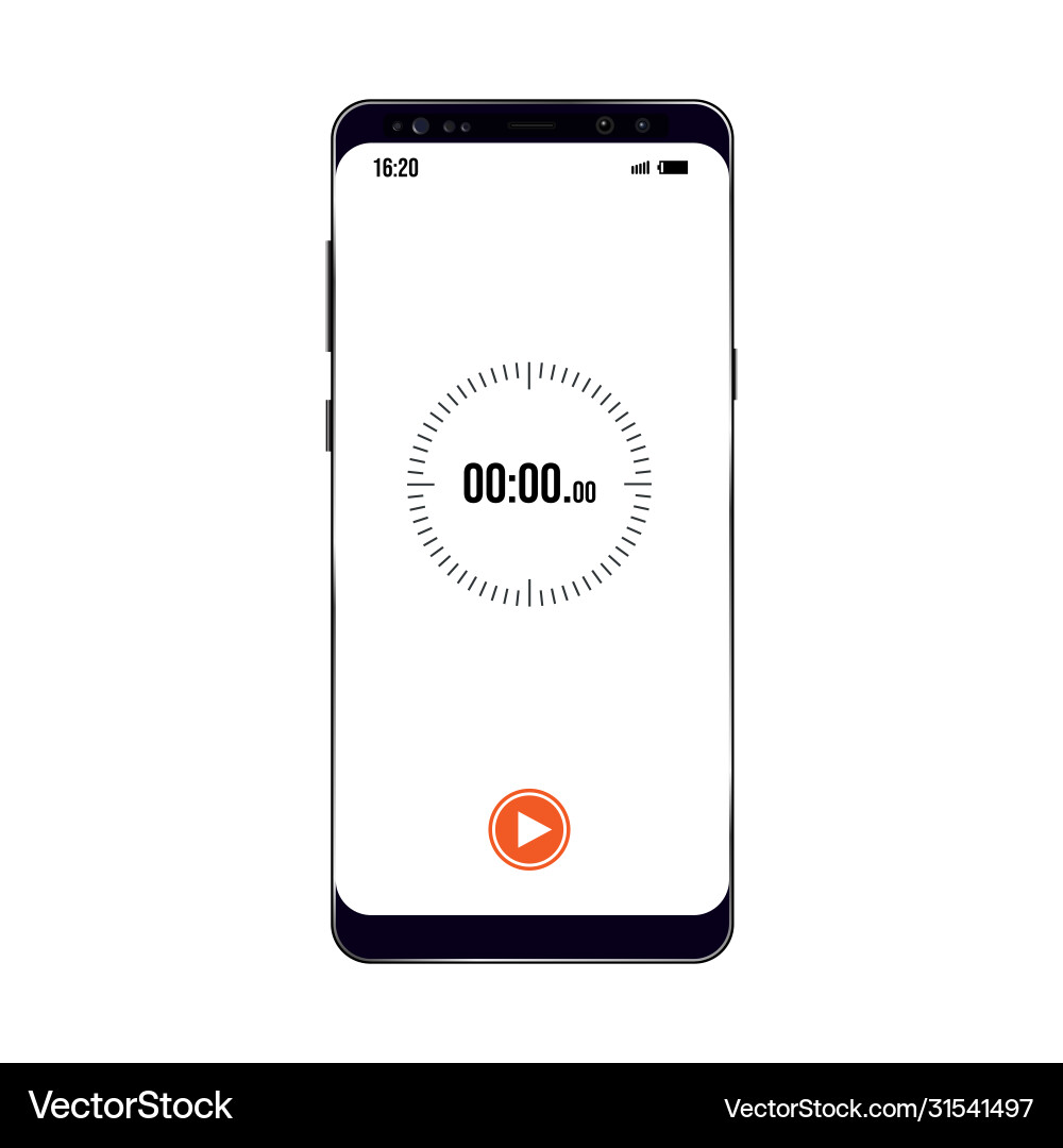 Image older model smartphone with timer example Image older model smartphone with timer example vector image