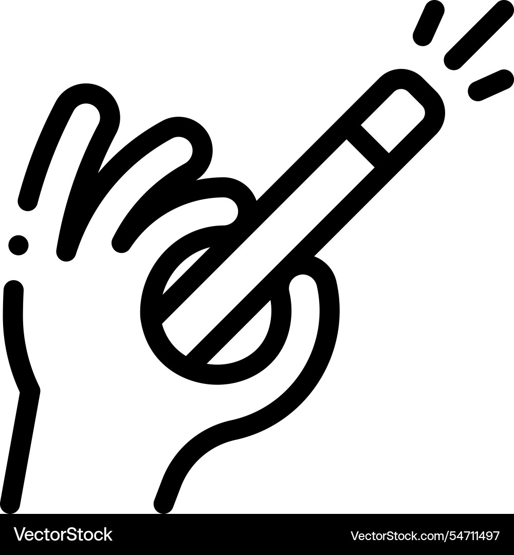 Magic wand icon thin linear style design isolated Magic wand icon thin linear style design isolated vector image
